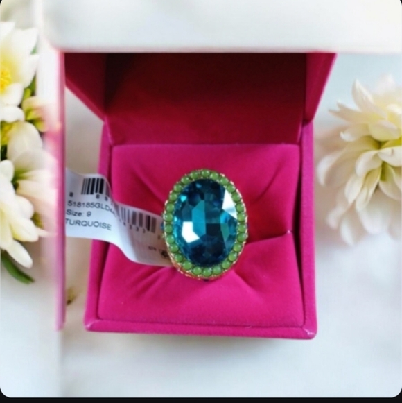 Kurt Geiger-Oval Cocktail Ring (Teal/Green 💚💙)- 9 US - Picture 6 of 6